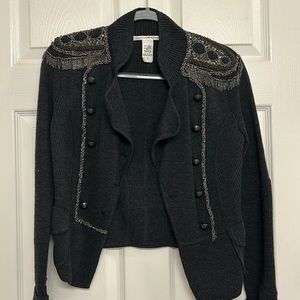 DVF sweater military jacket embellished
